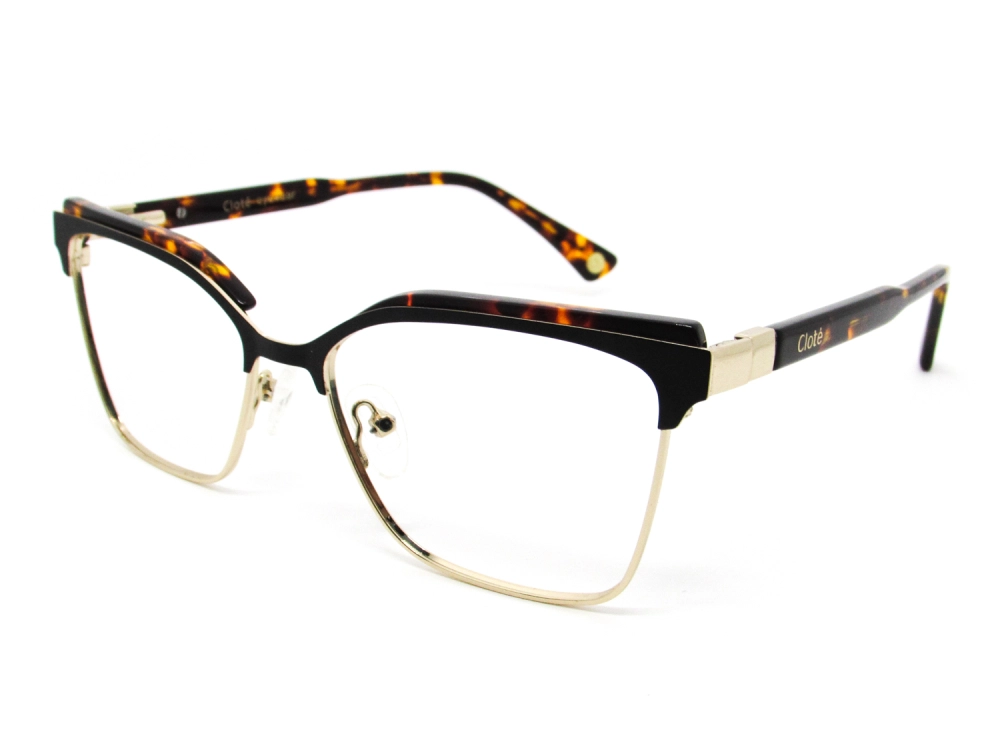Armação Cloté Geométrica Preta — óculos disponível no Mercadão dos Óculos em Itu